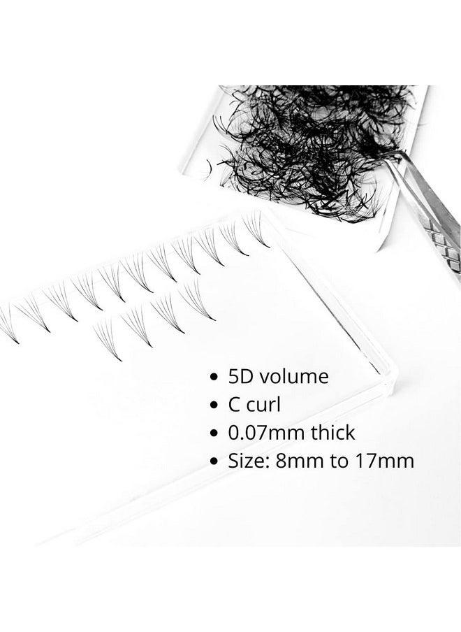 1000Pcs Premade Fans Eyelash Extensions - 5D Volume Eyelash Extensions C Curl - 1000 Handmade Fans - 0.7Mm Thick (9Mm) (13Mm)