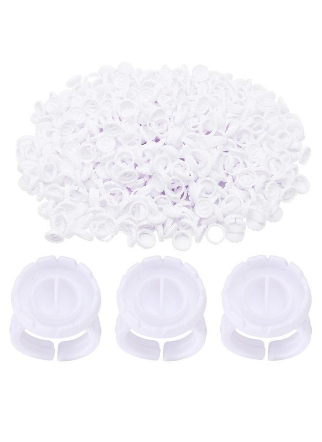 Glue Rings 100 Pcs Smart Glue Holder For Eyelash Extensions, Easy And Quick Fanning Glue Cups For Volume Lashes, White