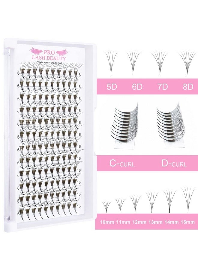 Premade Fans Eyelash Extensions 5D-D-0.10-10 Premade Volume Lash Extensions Pointed Base Fans 0.10 Premade Volume Fans C D Curl(5D-D-0.10,10 Mm)