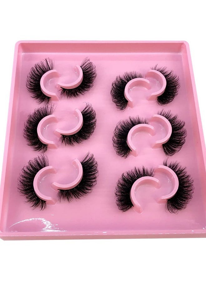 6 Pairs Fluffy False Eyelashes Natural Faux Mink Strip 3D Lashes Pack (Msd-4)