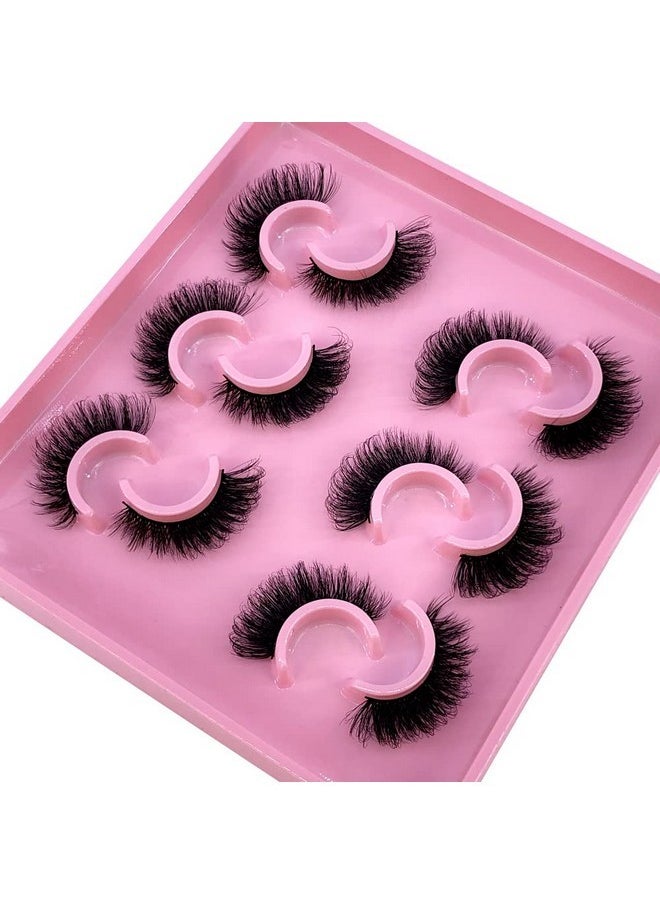 6 Pairs Fluffy False Eyelashes Natural Faux Mink Strip 3D Lashes Pack (Msd-4)