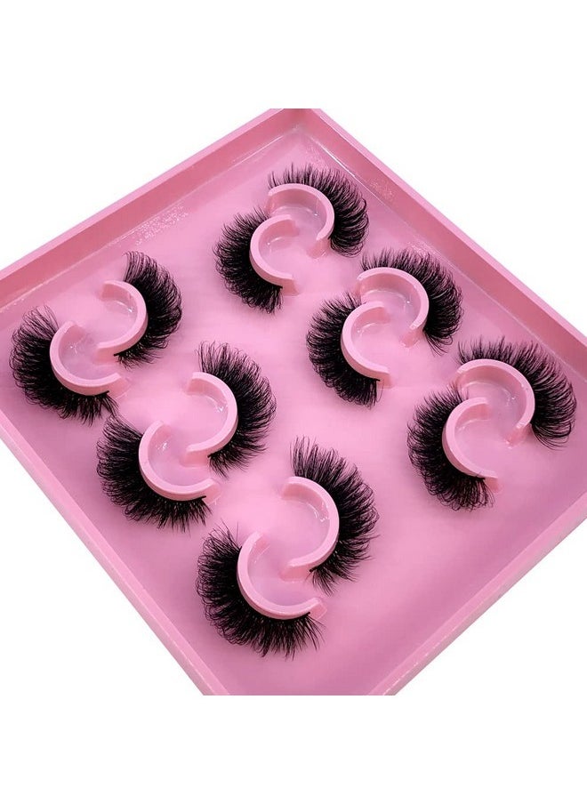 6 Pairs Fluffy False Eyelashes Natural Faux Mink Strip 3D Lashes Pack (Msd-4)