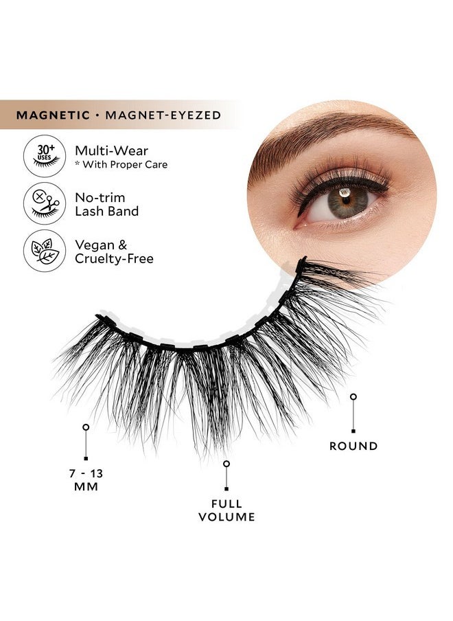 Velour Magnetic Eyelashes - Luxurious False Lashes - Reusable Magnetic Lashes - Wear Up To 30X - Vegan, All Eye Shapes, Natural Magnetic Lashes, Magnetic Eyeliner Not Included (Magnet-Eyezed)