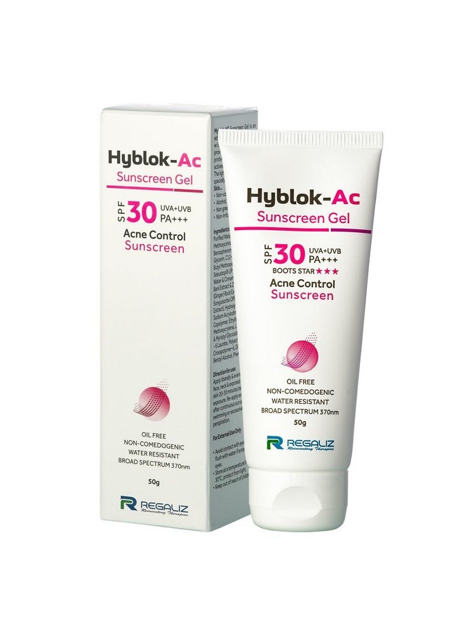 Hyblok-Ac Sunscreen Gel | Uv Protection With Oil Control | Non-Greasy & Lightweight Formula For All Skin Types | Spf Protection