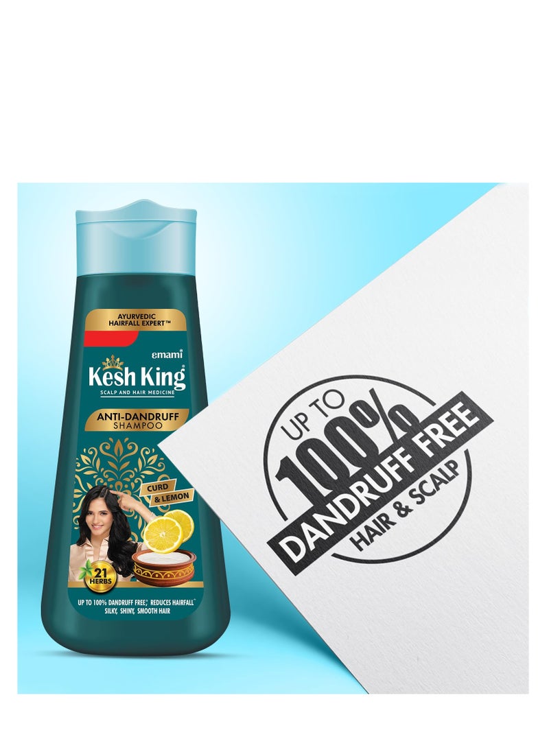 Kesh King Ayurvedic Anti-Dandruff Shampoo Up To 100% Dandruff Free, Reduces Hair Fall, 21 Natural Ingredients With The Goodness Of Curd, Lemon And Neem For Unisex, 340Ml