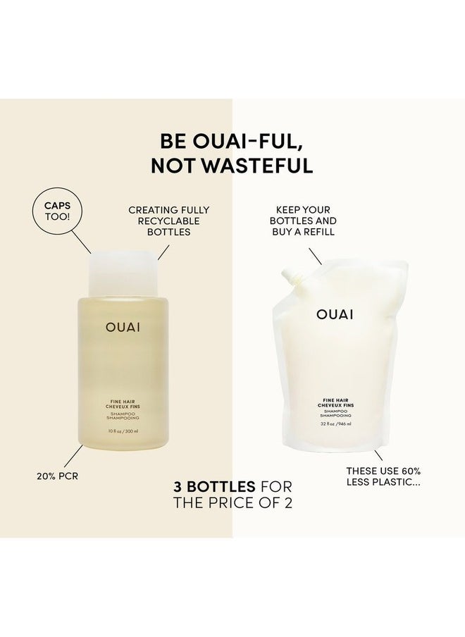 OUAI Fine Hair Shampoo 946ml - Volumizing & Strengthening Hair Care