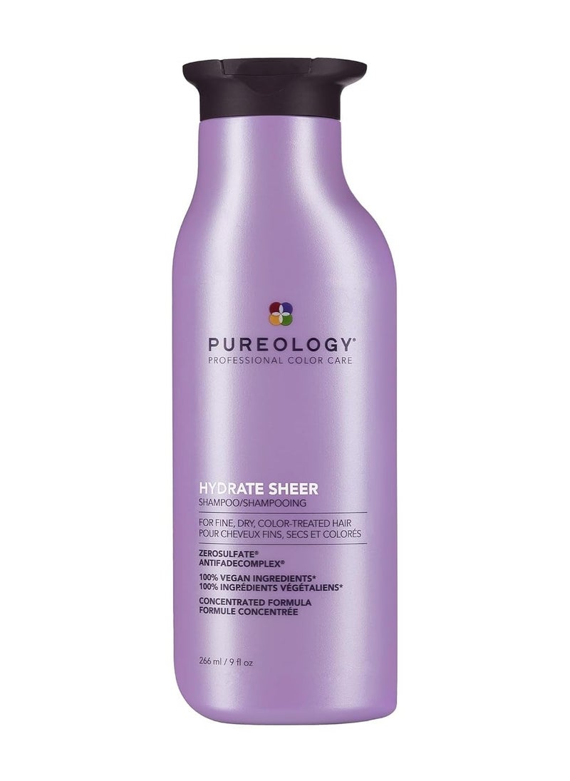 Pureology Hydrate Sheer Nourishing Shampoo | For Fine, Dry Color Treated Hair | Sulfate-Free | Silicone-Free | Vegan