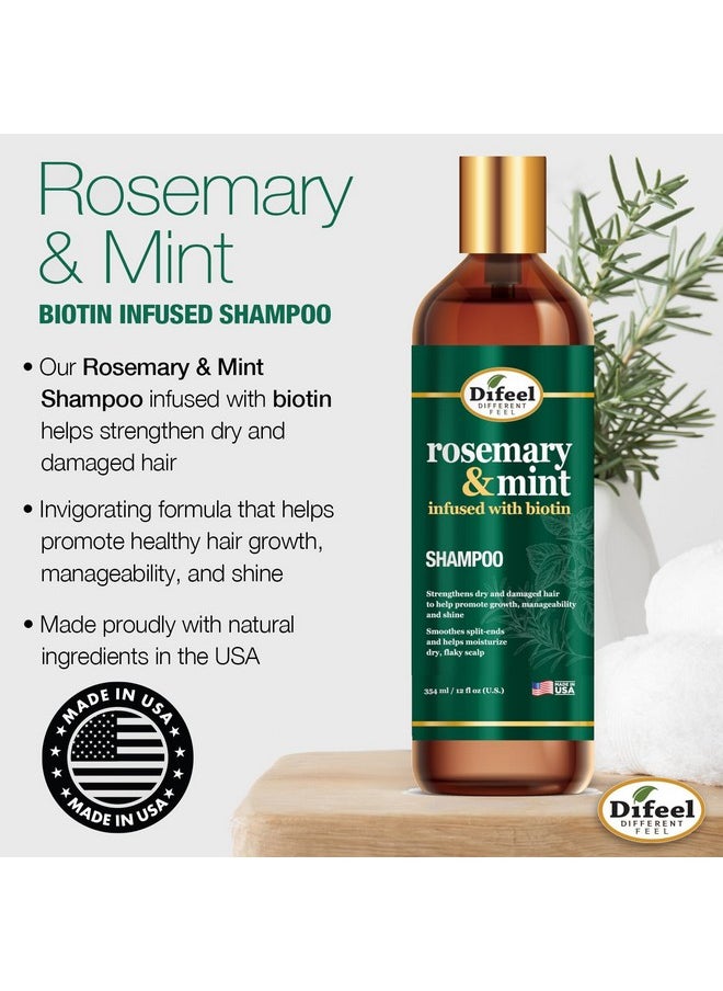 Elevated Rosemary Mint Shampoo With Biotin 12 Oz. - Made With Natural Rosemary & Mint To Strengthen Dry And Damaged Hair, Smooth Split Ends And Moisturize Dry Scalp