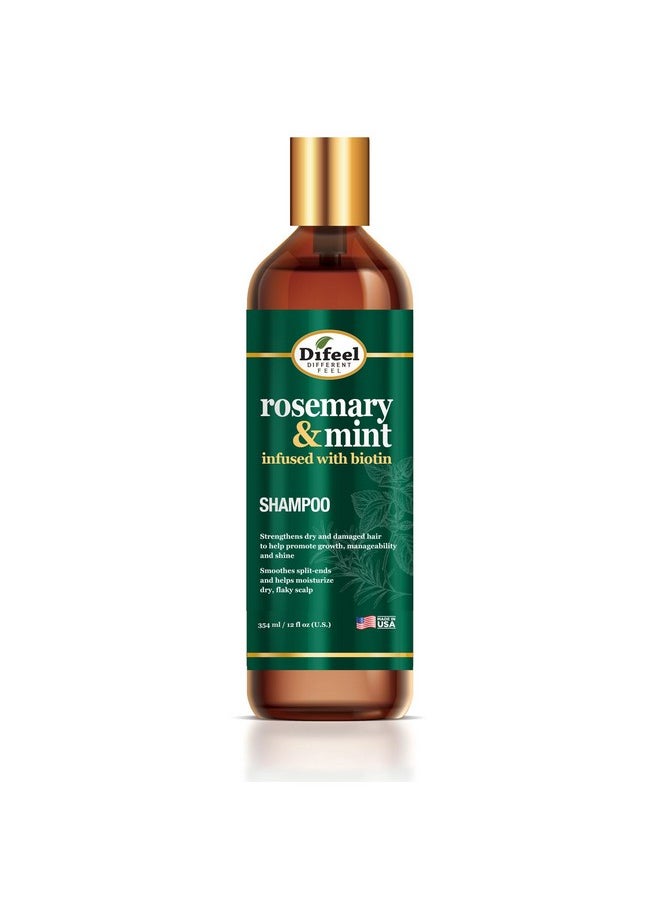 Elevated Rosemary Mint Shampoo With Biotin 12 Oz. - Made With Natural Rosemary & Mint To Strengthen Dry And Damaged Hair, Smooth Split Ends And Moisturize Dry Scalp