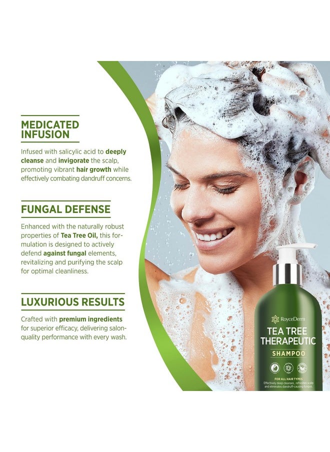 Tea Tree Antifungal Shampoo: Folliculitis Shampoo For Dry Scalp, Dandruff, And Itchy Scalp - Medicated Clarifying Shampoo With Tea Tree Oil, Paraben & Sulfate Free