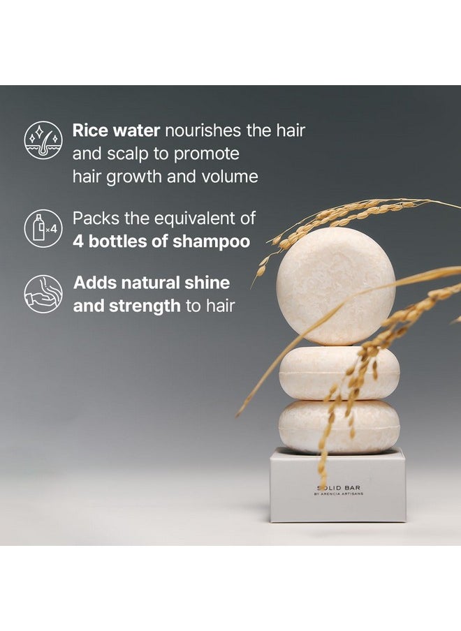 Rice Water Shampoo Bar For Hair Growth & Strengthening, All Natural Formula With Biotin & Protein