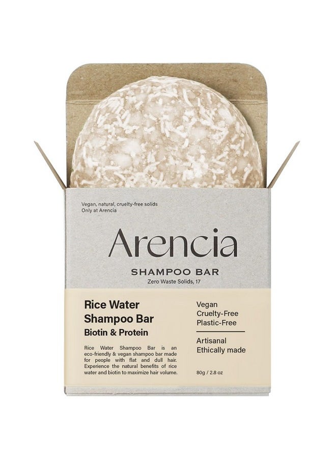 Rice Water Shampoo Bar For Hair Growth & Strengthening, All Natural Formula With Biotin & Protein