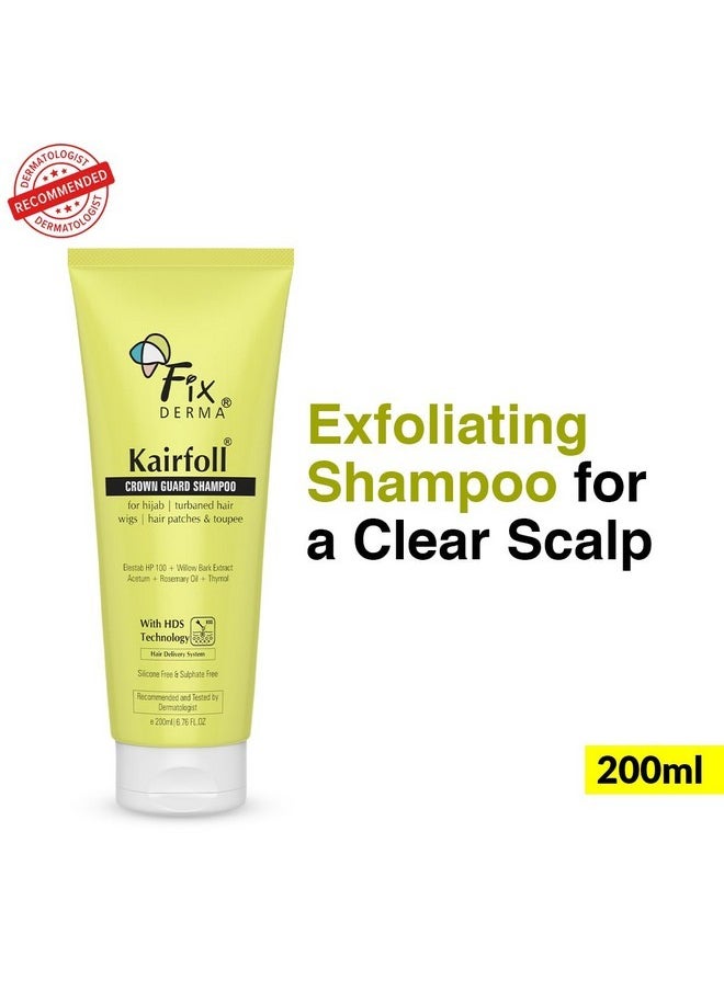 Kairfoll Rosemary Oil Shampoo For Hair Growth|Crown Guard Shampoo For Hijab,Turbaned Hair&Wigs|Hair Patches&Toupee|Shampoo For Women&Men|Sulphate And Paraben Free Shampoo - 200 Ml
