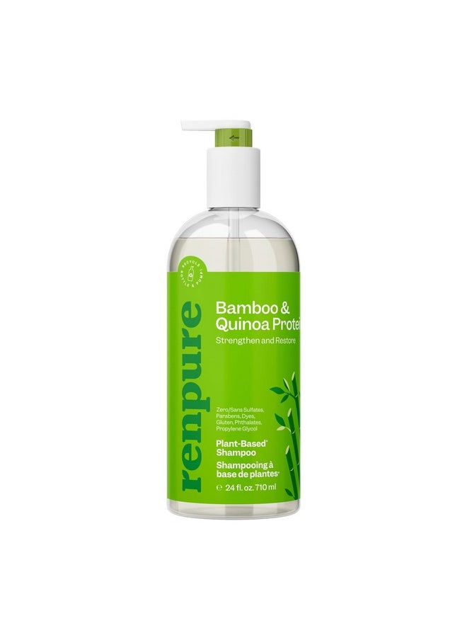 Bamboo & Quinoa Shampoo, Plant-Based - Restores, Hydrates & Strengthens For Healthier Hair - For Weak, Dull & Damaged Hair - Bamboo Extract & Quinoa Protein - 24 Fl Oz