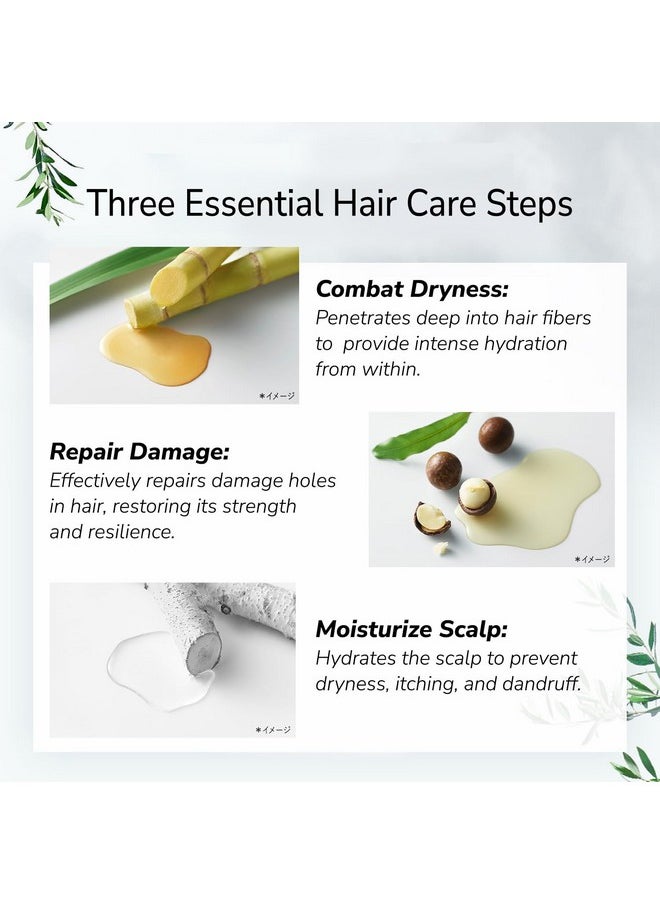 Japanese Organic & Natural Shampoo For Damaged Hair, Repairing Split Ends Shampoo With Pump For Women & Men For Broken Hair, Sulfate & Silicone Free, New Freesia & Cassis 460 Ml/16.2 Fl Oz