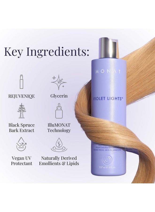 Violet Lights Anti-Brass Shampoo - Subtly Illuminates Hair - Advanced Toning Formula - Vibrant & Manageable Results - Gentle Cleansing For Radiant Locks - Enriched With Rejuveniqe®