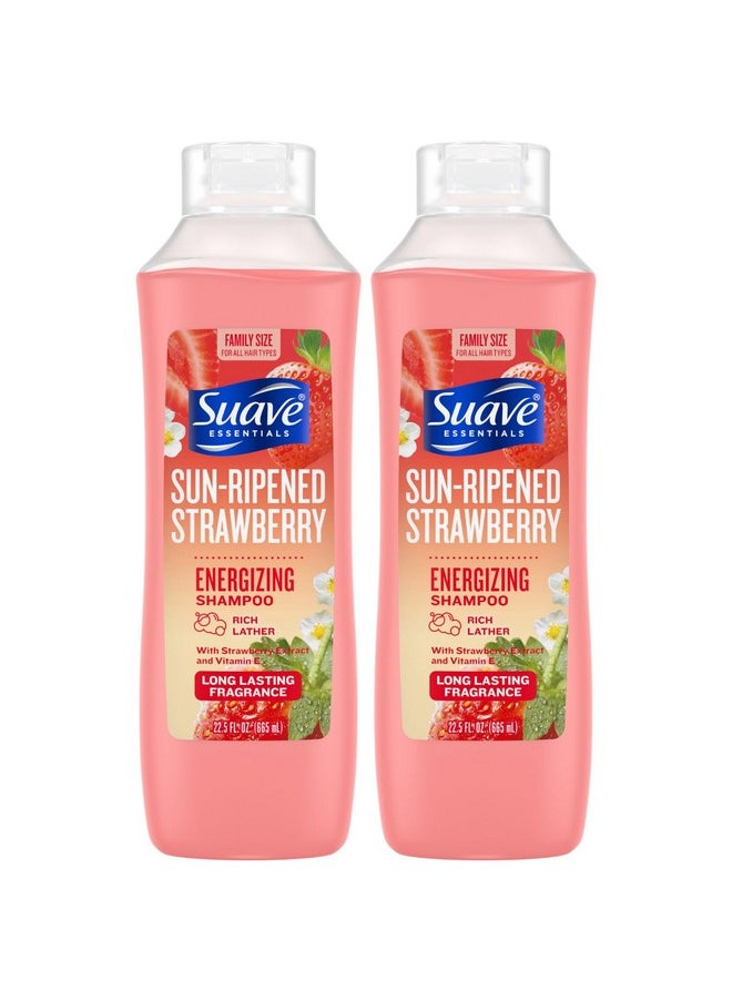 Shampoo, Sun-Ripened Strawberry Family-Size 2-Pack - Energizing Shampoo With Strawberry Extract & Vitamin E, 22.5 Oz Ea