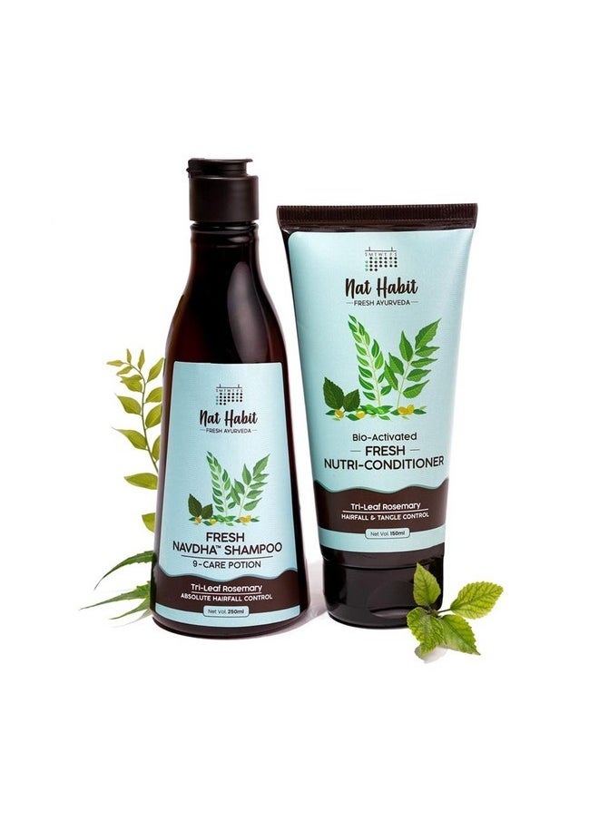 Trileaf Rosemary Shampoo And Conditioner For Women & Men Hair Fall Control, Dry And Damaged Hair