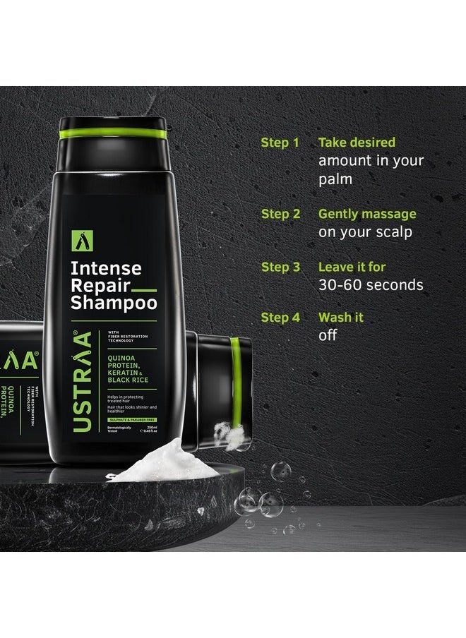 Intense Repair Shampoo - 250 Ml - Set Of 2 | Fiber Restoration Technology | Helps Protect & Restore Hair Bonds | With Black Rice, Quinoa Extracts & Keratin | No Sls, No Paraben