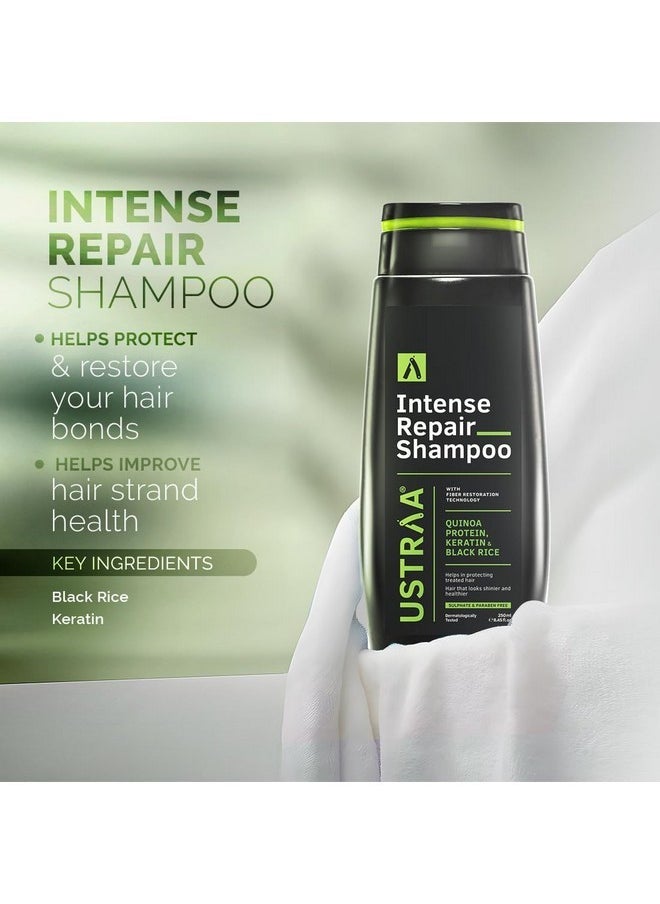 Intense Repair Shampoo - 250 Ml - Set Of 2 | Fiber Restoration Technology | Helps Protect & Restore Hair Bonds | With Black Rice, Quinoa Extracts & Keratin | No Sls, No Paraben