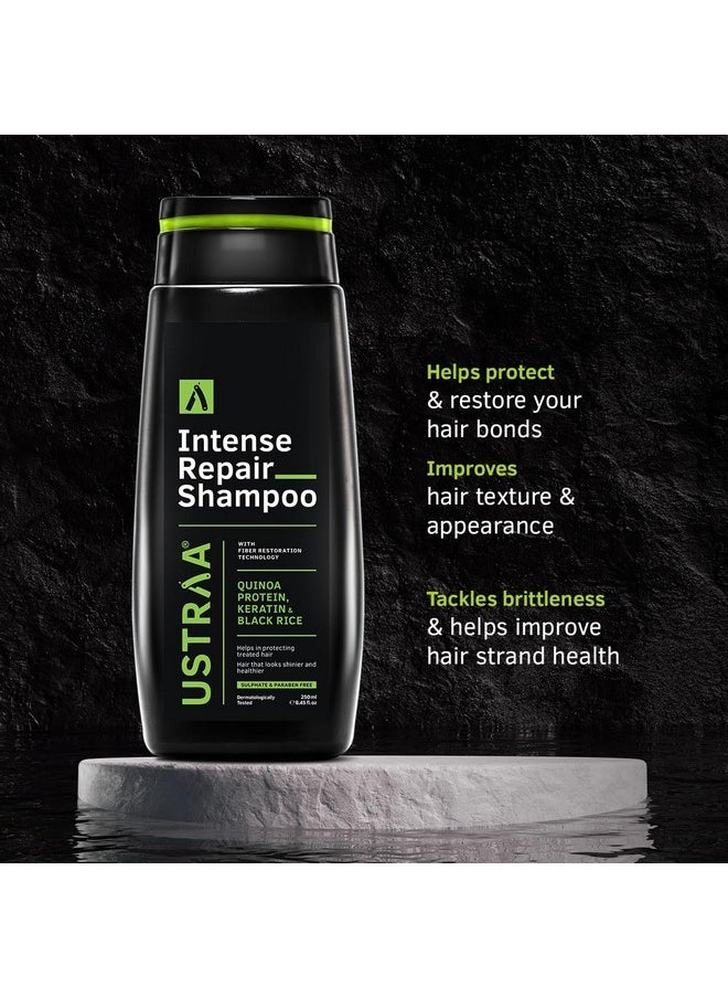 Intense Repair Shampoo - 250 Ml - Set Of 2 | Fiber Restoration Technology | Helps Protect & Restore Hair Bonds | With Black Rice, Quinoa Extracts & Keratin | No Sls, No Paraben