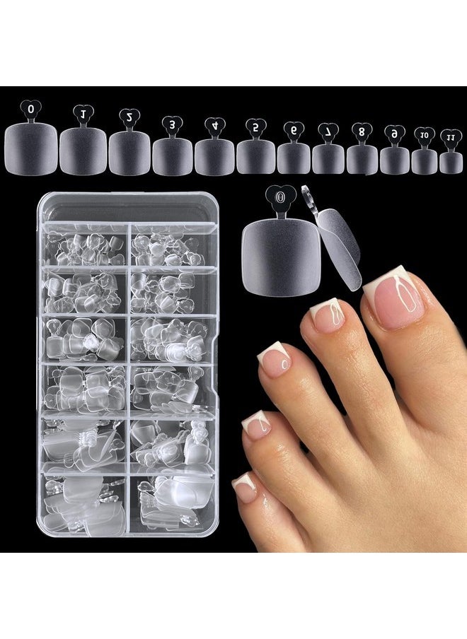 240Pcs Toe Nail Tips Matte Soft Gel X Toenail Tips Full Cover Square Acrylic Artificial False Fake Toe Nails Tips For Salon And Home Foot Pedicure Manicure