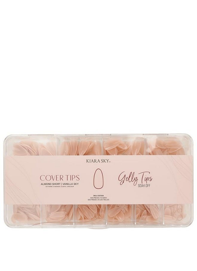 Professional Nails *New* Cover Gelly Tip Case Soft Gel Nail Extensions (Short Almond - Vanilla Sky)