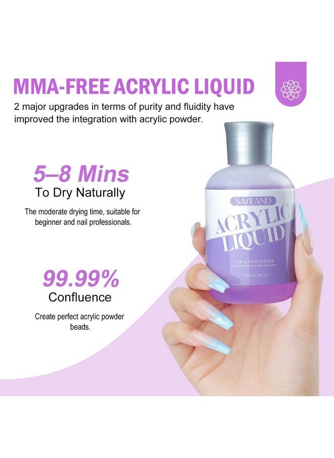 9 Oz Acrylic Nail Kit - 4 Oz Clear Acrylic Powder And 5 Oz Acrylic Liquid With Acrylic Brush Nail Forms For Manicure Application Extension Nail Kit For Starters With Everything Home Diy Salon