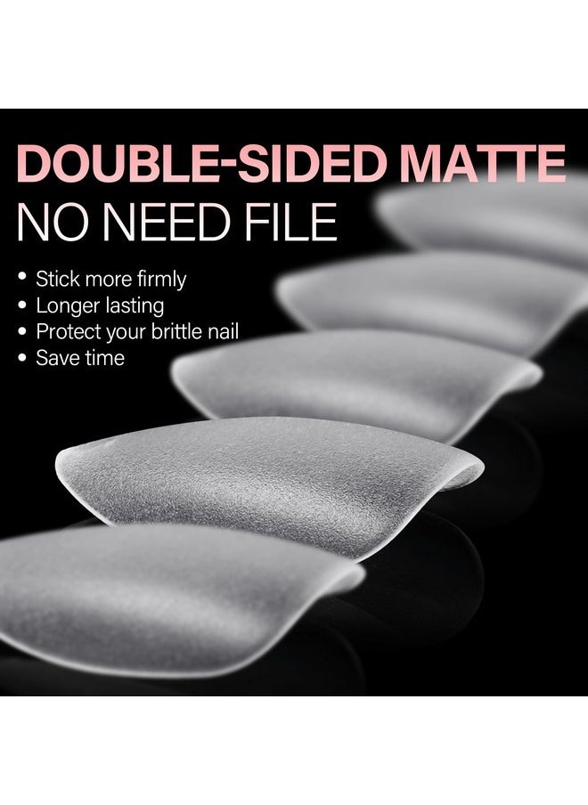 Short Almond Nail Tips 450Pcs Soft Gel Double-Sided Matte Nail Tips Clear Pre-Buff Gel Nail Tips No Need Base Coat Press On Nail Tips For Nail Tips Extension 15 Sizes