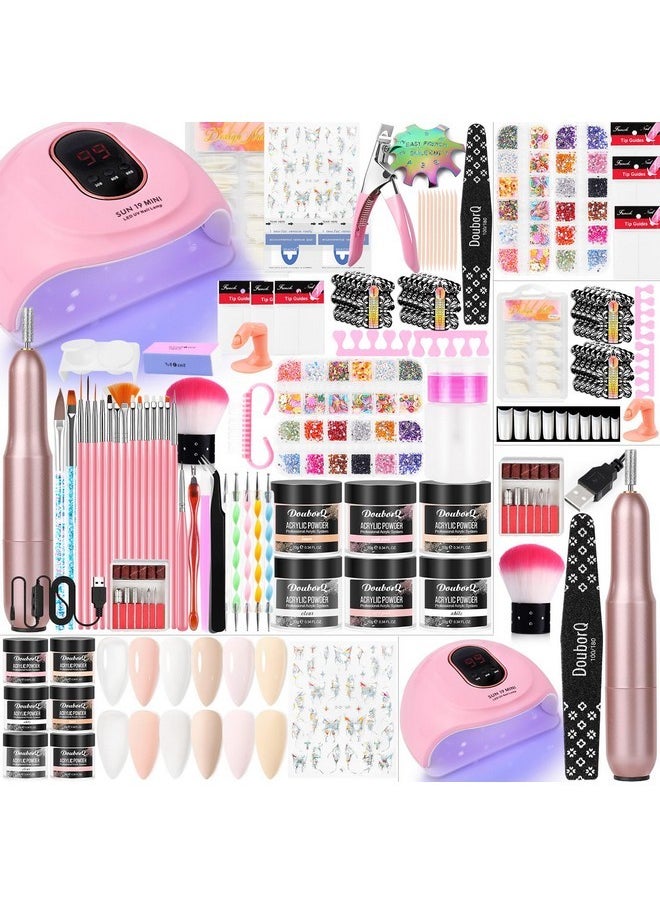 Acrylic Nail Kit-Starter Nails Kit Acrylic Set Acrylic Powder & Liquid With Nail Drill U V Light Acrylic With Everything For Beginners Acrylic Nail Set Full Acrylic Nail Supplies