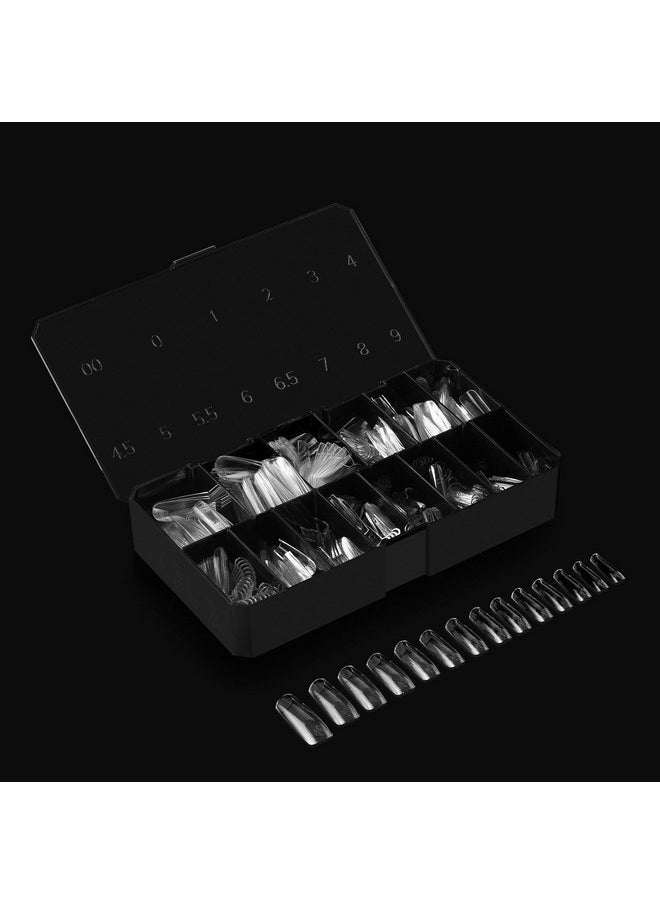 Apres Gel-XSculpted Square Long Tip Box | 500Pc Gel-X Tips, 11 Sizes 00-9, Premium Quality