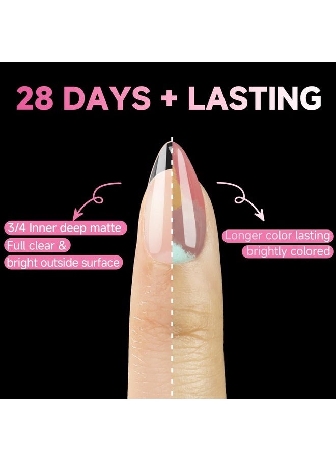 Short Almond Nail Tips, 312Pcs Short Almond Gel X Nail Tips Half Matte Soft Gel Nail Tips Clear Fake Nails For Full Cover Nail Extension Home Diy Nail Salon 12 Sizes