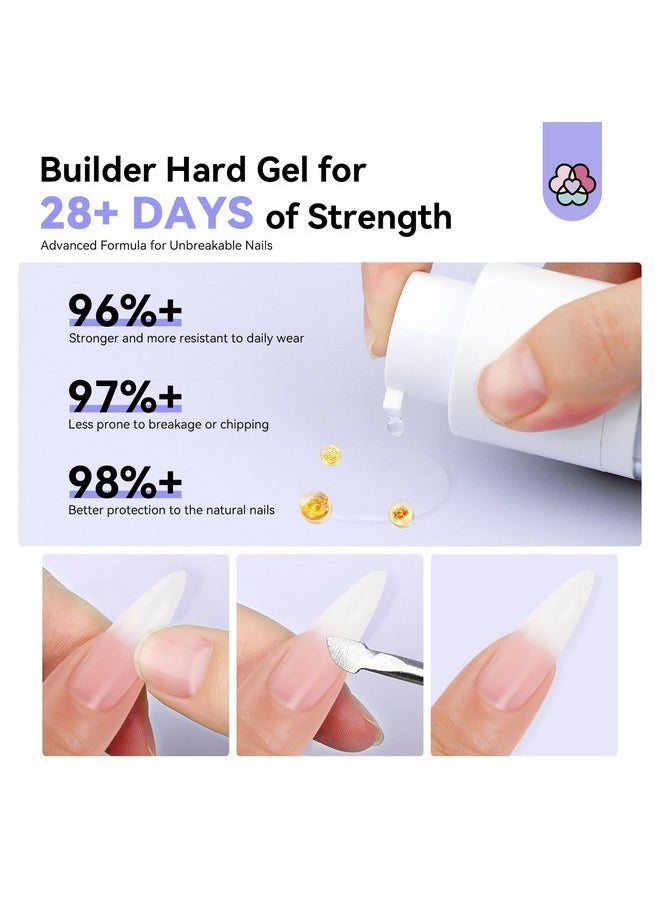 Clear Builder Nail Gel: 50 G Gel Builder For Nails Thickening Vitamin E B5 Kerain Nail Strengthener Extension Gel Innovative Pressing Bottle Builder Hard Gel For Thin Damaged Nail Repair&Care