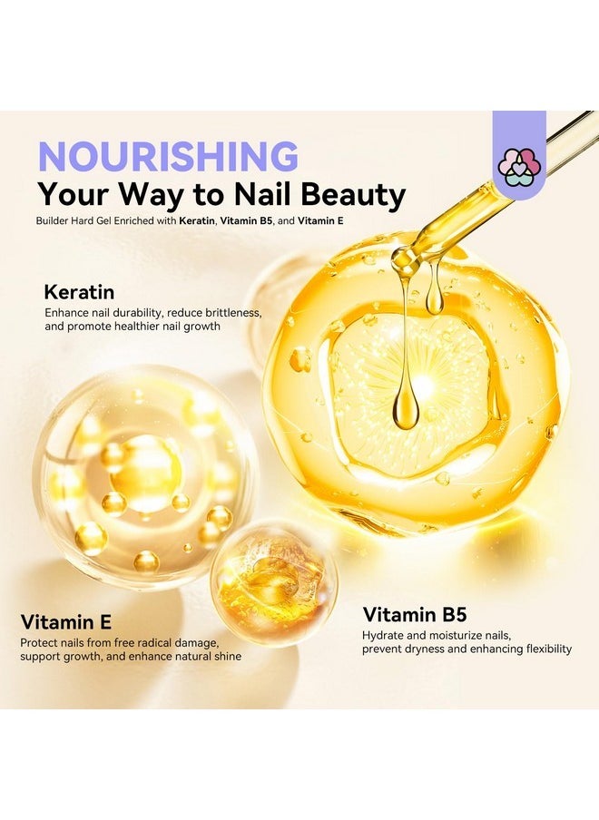 Clear Builder Nail Gel: 50 G Gel Builder For Nails Thickening Vitamin E B5 Kerain Nail Strengthener Extension Gel Innovative Pressing Bottle Builder Hard Gel For Thin Damaged Nail Repair&Care