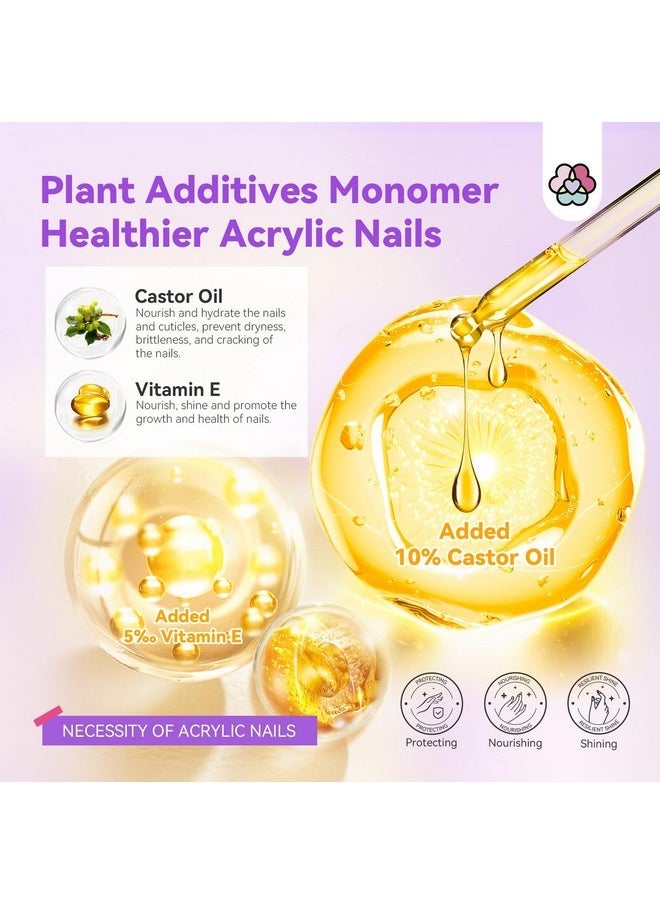 Ema Monomer Acrylic Nail Liquid: 4Oz Pure Ema Nail Monomer Castor Oil Vitamin E Acrylic Liquid Kit Professional Nail Extension Acrylic Brush Nail Form Nail Table Mat Manicurist Salon