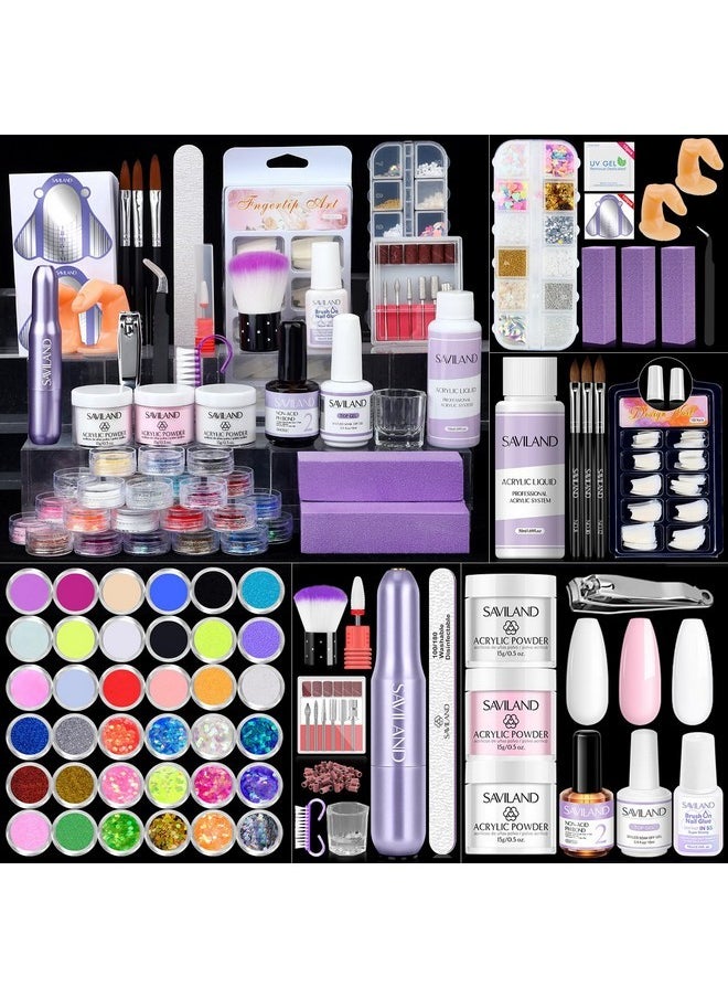 Acrylic Nail Kit With Everything: Acrylic Kit With Nail Drill Nail Kit Acrylic Set For Beginners Starter Acrylic Nail Set Full Acrylic Nail Supplies For Nail Extensions