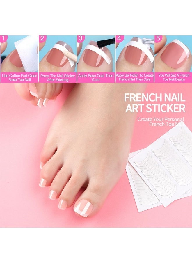 312Pcs Clear Toe Nails Press On With Glitter Kit, Acrylic Toe Nail Tips Kit With Nail Glue, Press On Toenails For Women Fake Toe Nails Glue On