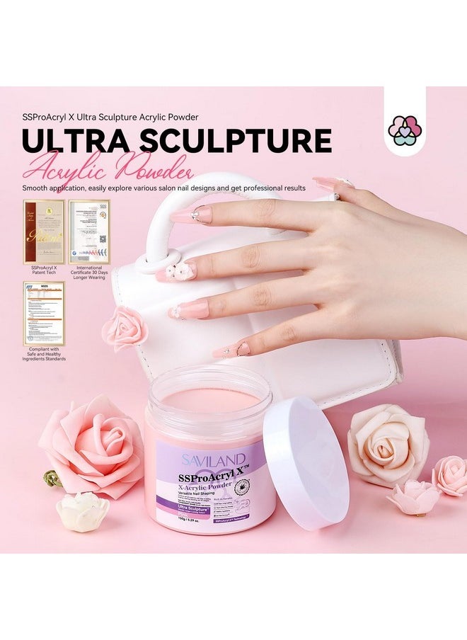 Pink Acrylic Powder Super-Hard: 5.29Oz Keratin Acrylic Powder Smoother Acrylic Nail Powder Bubble Free Professional Nail Powder For Nail Extension & 3D Carving Acrylic Nail Kit Home Salon