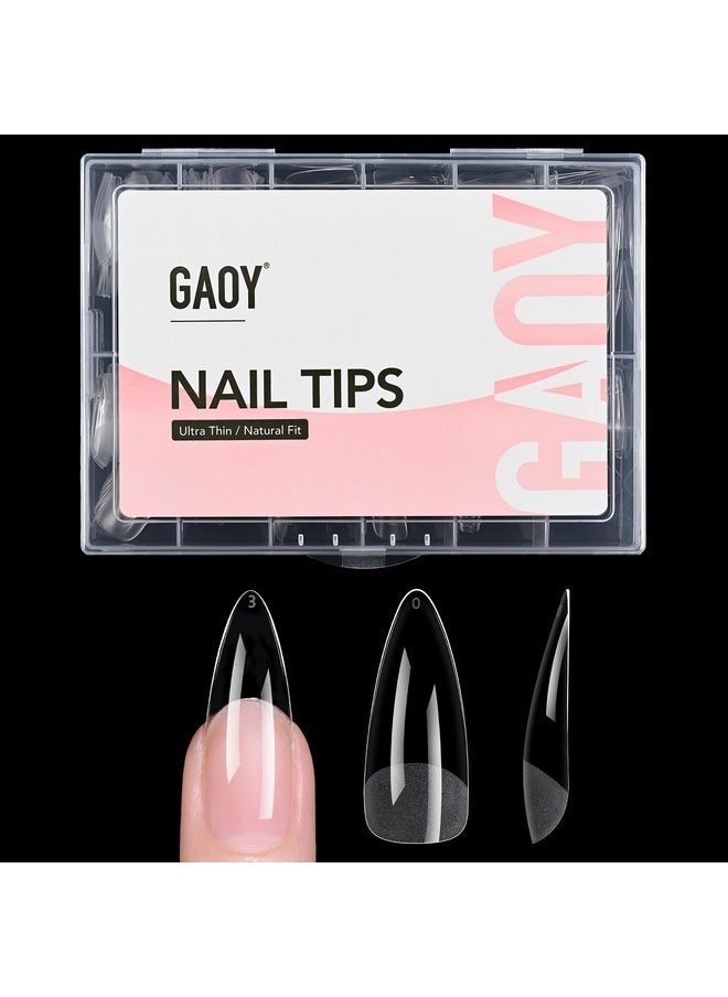 Medium Stiletto Nail Tips, 240Pcs Soft Pre-Shaped Acrylic Nail Tips, 12 Sizes Half Matte Full Cover Fake Press On Nails Tips, Nail Extension Tips