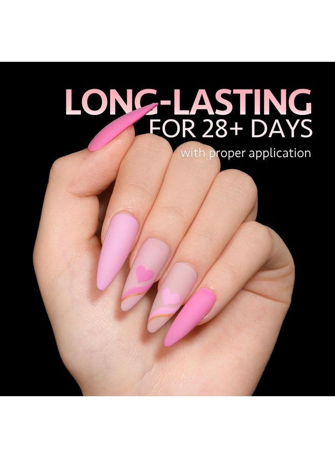 Medium Stiletto Nail Tips, 240Pcs Soft Pre-Shaped Acrylic Nail Tips, 12 Sizes Half Matte Full Cover Fake Press On Nails Tips, Nail Extension Tips