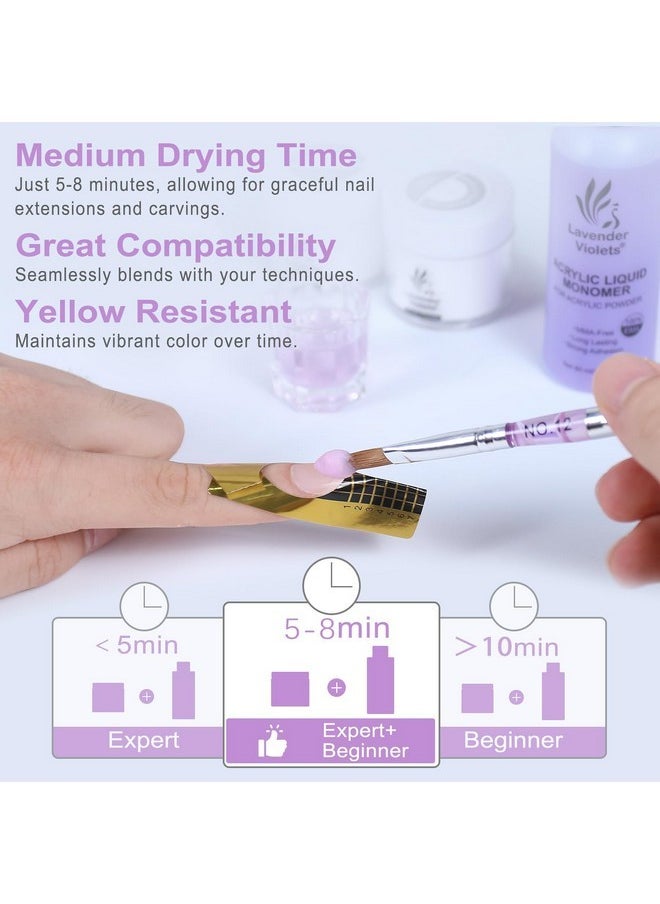 Acrylic Nail Kit - 30G Clear, White, Pink Acrylic Powder And 80Ml Acrylic Liquid Set With Brush, Nail Forms, And Tools For Beginners Home Salon N301