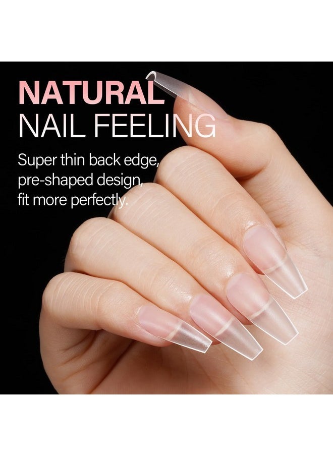 Medium Coffin Nail Tips 450Pcs Full Cover Double-Sided Matte Gel Nail Tips Stronger Nail Tips Adhesion Pre-Shaped Press On Nail Tips For Home Diy Nails Tips Salon 15 Sizes