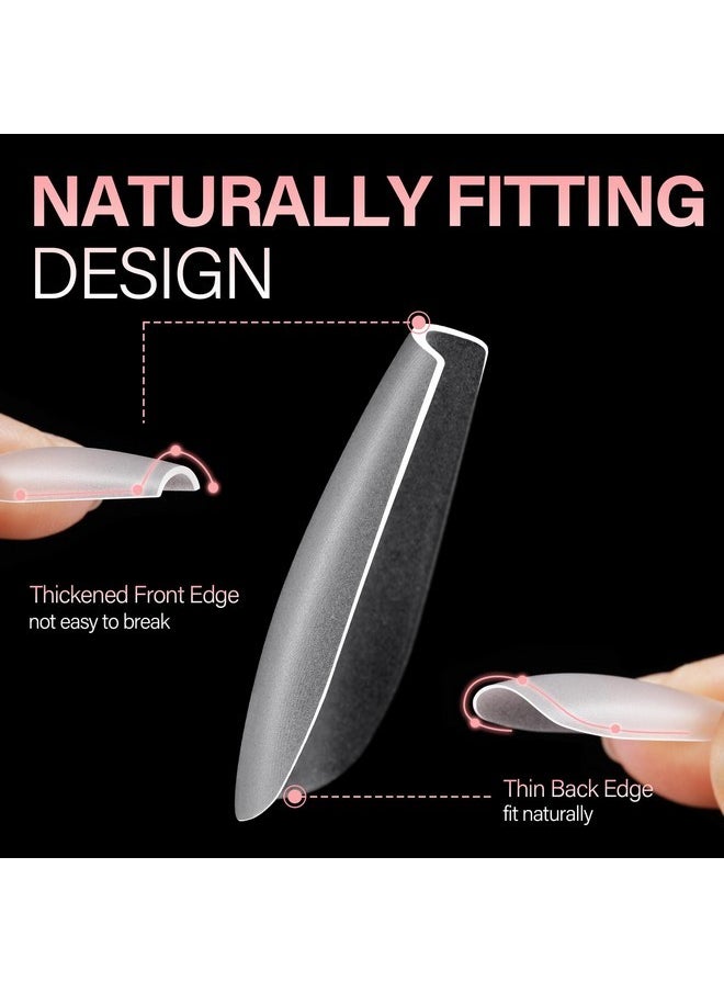 Medium Coffin Nail Tips 450Pcs Full Cover Double-Sided Matte Gel Nail Tips Stronger Nail Tips Adhesion Pre-Shaped Press On Nail Tips For Home Diy Nails Tips Salon 15 Sizes