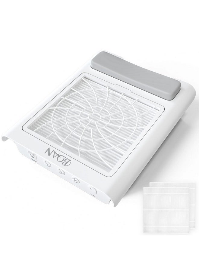 Nail Dust Collector, Profesional Dust Collector Nail Tech Quiet Rechargeable Nail Vacuum Fan Nail Tech Must Have Manicure Tools With 2 Reusable Filters