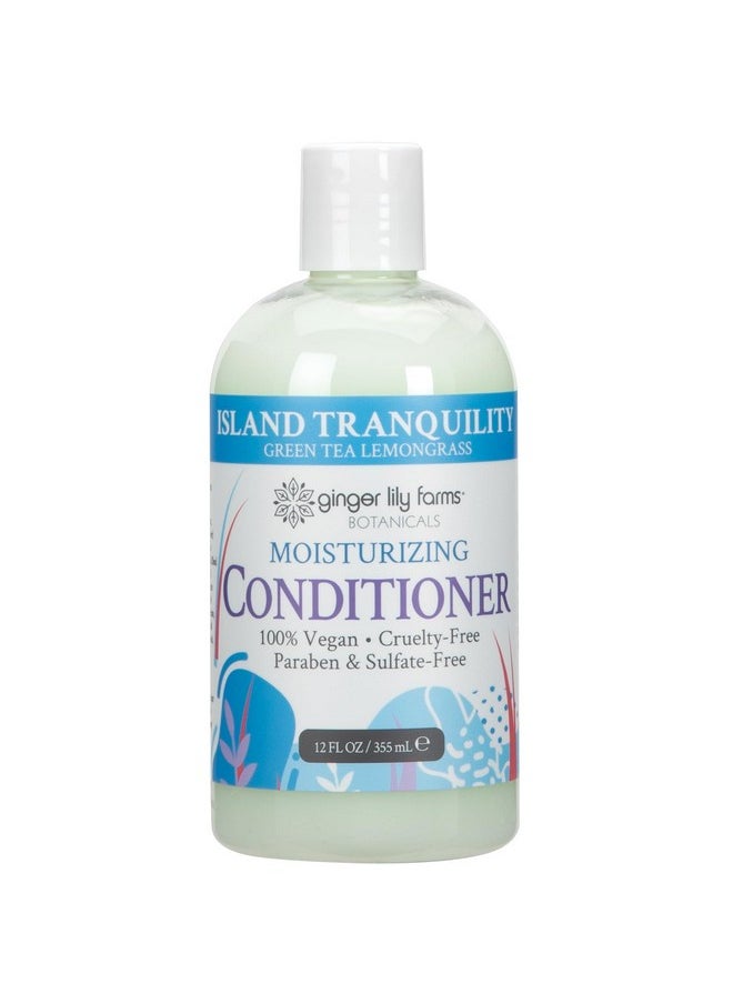 Botanicals Moisturizing Conditioner For Dry Hair, Island Tranquility, 100% Vegan & Cruelty-Free, Green Tea Lemongrass Scent, 12 Fl Oz