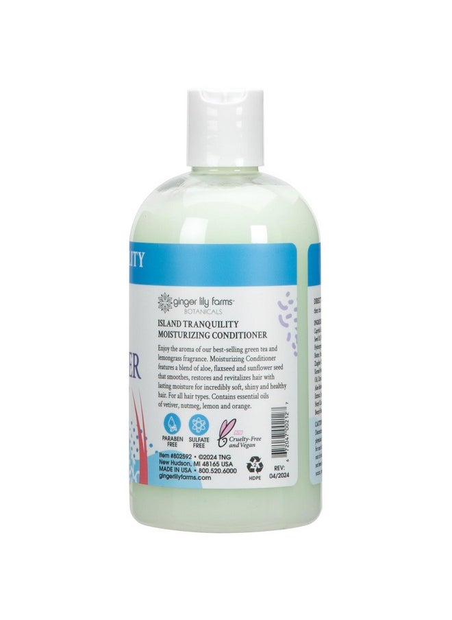 Botanicals Moisturizing Conditioner For Dry Hair, Island Tranquility, 100% Vegan & Cruelty-Free, Green Tea Lemongrass Scent, 12 Fl Oz