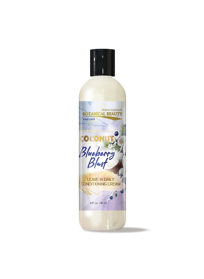 Coconut Blueberry Blast Leave-In Conditioner Hair Softening, Detangling, Damage Repairing And Breakage Prevention 8 Fl. Oz. 240 Ml.