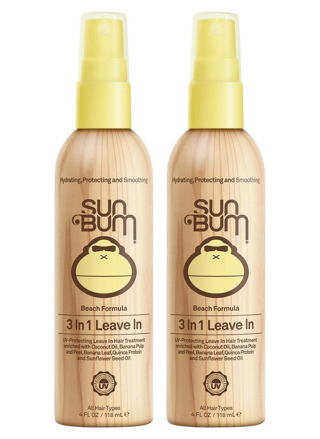 Sun Bum Revitalizing 3-In-1 Detangler Leave In Conditioner Vegan And Cruelty Free Detangling, Conditioning And Protecting Hair Spray 2 Pack