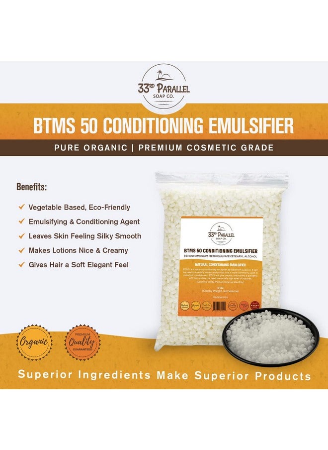 33Rd Parallel | Btms 50 (2 Oz) Conditioning Emulsifier | 100% Natural Plant Derived | Behentrimonium Methosulfate Cetearyl Alcohol Emulsifying Conditioner | Product Of Usa (2 Ounces)