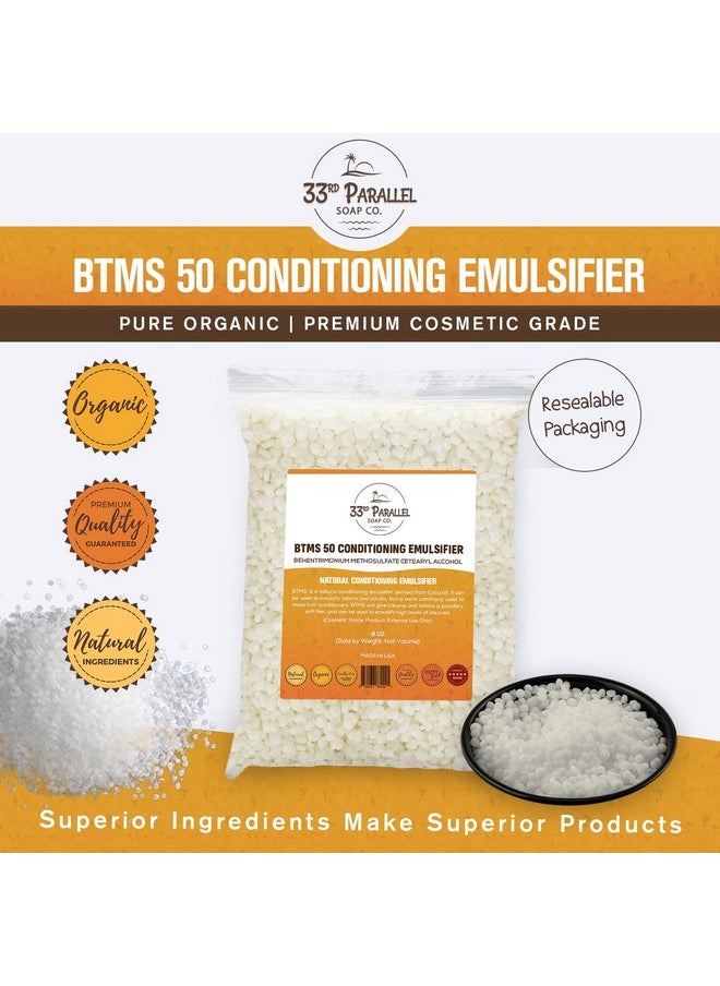 33Rd Parallel | Btms 50 (2 Oz) Conditioning Emulsifier | 100% Natural Plant Derived | Behentrimonium Methosulfate Cetearyl Alcohol Emulsifying Conditioner | Product Of Usa (2 Ounces)